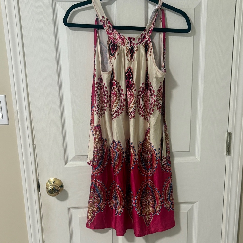 Pink and Cream Paisley Dress